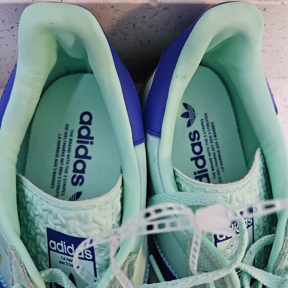 Size 8.5 - Adidas Gazelle Bold Platform Clear Mint Lucid Blue Satin W - Picture 3 of 14